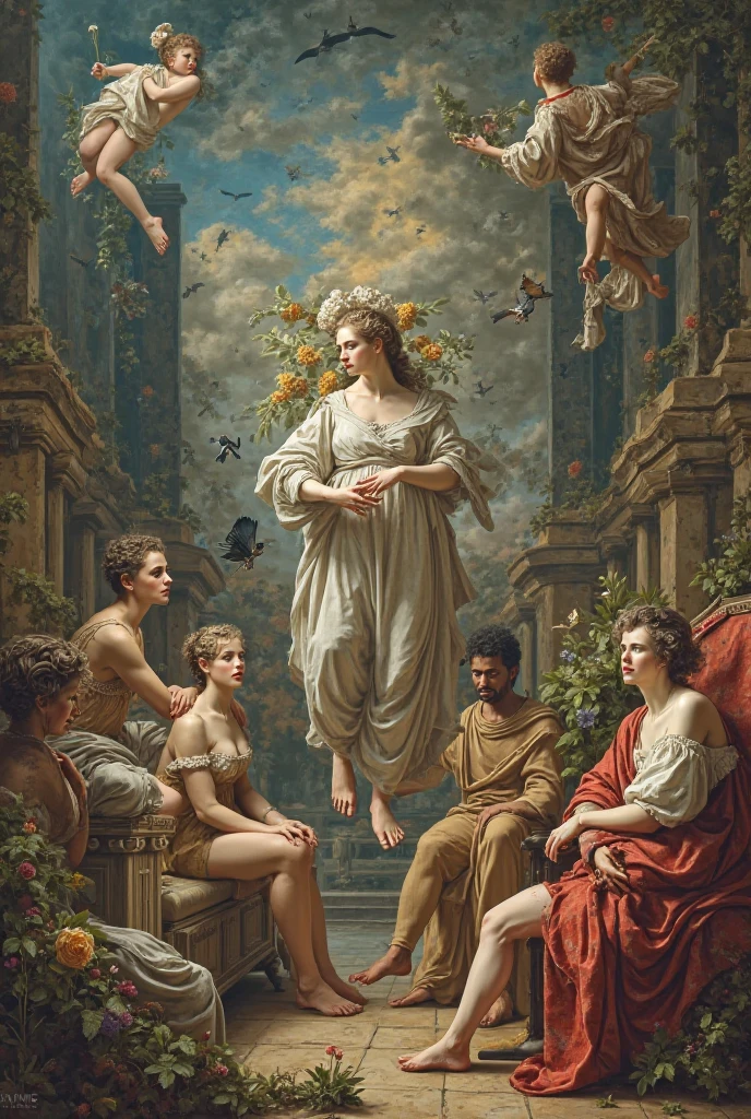 Ancient Greek sculpture、Historical Art、Statue of a young and beautiful ancient Greek goddess in ancient Greek clothing、whole body、Marble statue、Antique、Ruins of ancient Greece、a heavy atmosphere、Traditional atmosphere、Healthy Painting:1.5、(Highest quality,Extremely detailed depiction,High resolution,Anatomically accurate depiction)