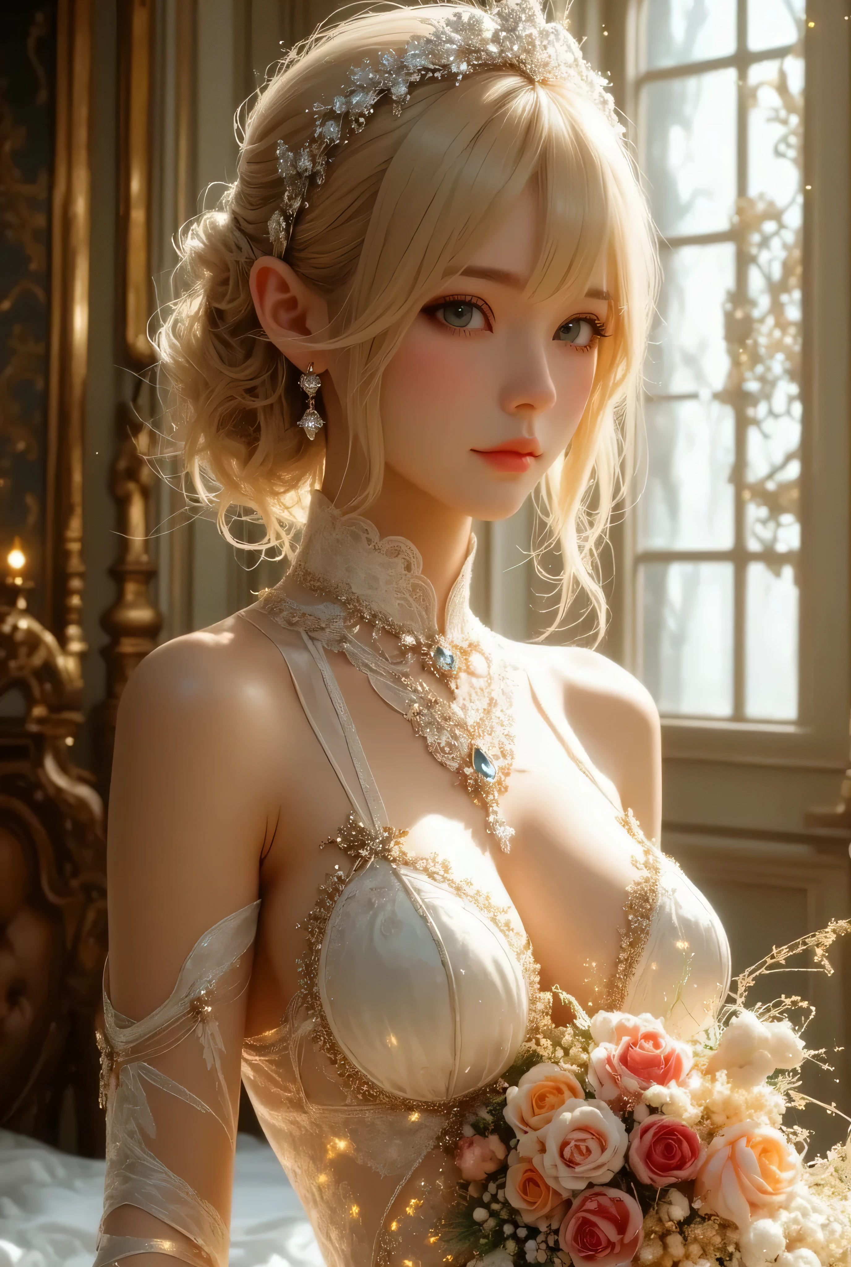 (Masterpiece - Ultra-Detailed, High Resolution) Prepare to be enchanted by a true masterpiece that combines ultra-detailed art with high-resolution rendering. This work shows a mesmerizing woman, with short short, light blonde hair, 1950s style, Marilyn Monroe (1.3) and captivating brown eyes (1.2),(brown eyes) New York illustration style, wearing red lipstick, emanating an aura of elegance and mystery. Wearing victorian classic 1950s clothing. sexy. Intricate details and realistic textures invite you to explore every aspect of this enchanting composition. Transparent white dress. Walking, writing, lying down, standing, on your back, dynamic poses. Get ready to dive into a world where beauty and craftsmanship merge perfectly. Upper body