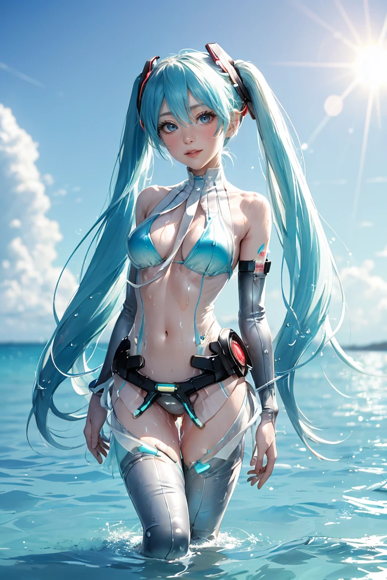 Facing forward、Cowboy Shot、The arrival of spring、pantyhose、Thick thighs、Thick thighs、Thick thighs、 (alone:1.5,)Very detailed,Bright colors, Very beautiful detailed anime faces and eyes, ,Showing her ass, Shiny_skin,girl, ((Silver Long Hair,Inner color is red 、Forehead is exposed.、Green Eyes、、Shiny hair, Delicate beautiful face, blush、(Turquoise Eyes), White skin, Valletta, Earrings,、blue flower field、(((Tight in size、See-through one-piece swimsuit、White mini skirt)))、Twin tails、smile、Happy Face、face dyed red、On all fours