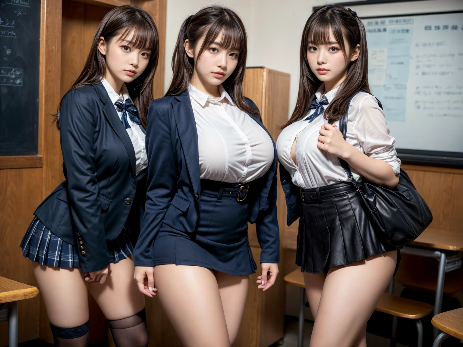 NSFW、JK secretly masturbating during school class、G cup big breasts、Tight uniform、T-back string scanty、detailed hands, fingers and nails、cute face
