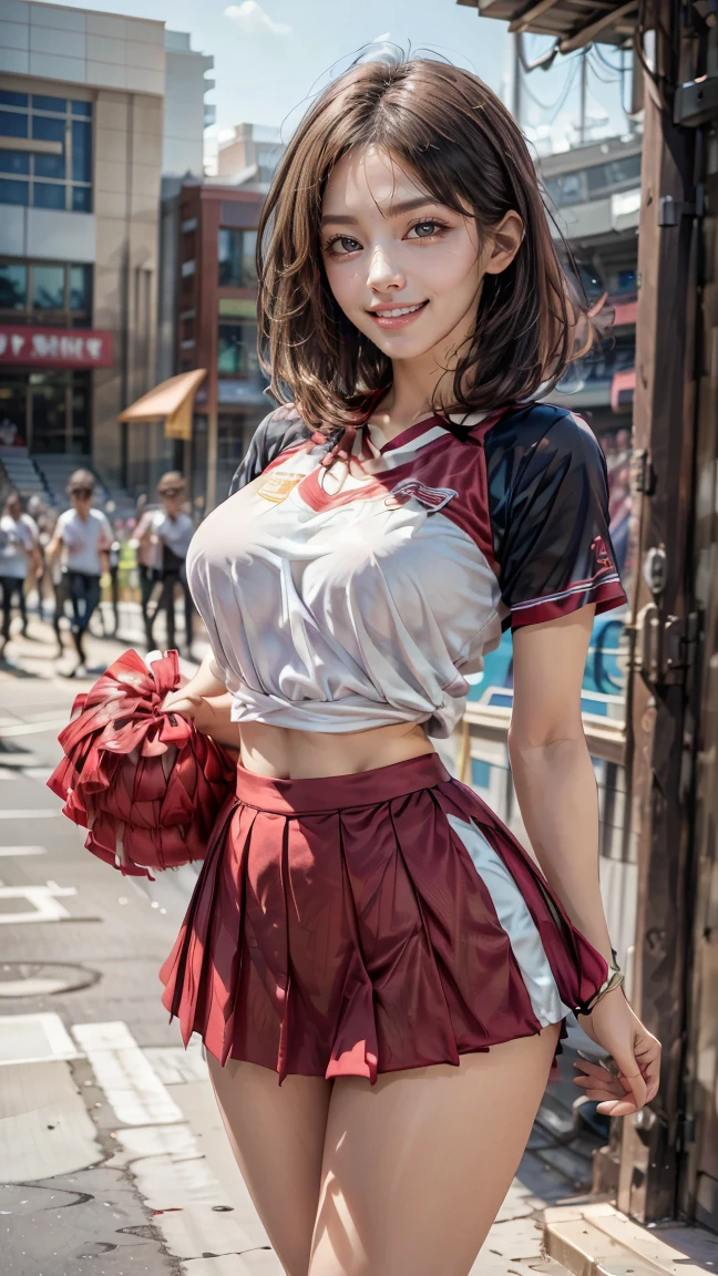 (NSFW), 1womanl, Solo, 24 year old, (cute face), (Ideal ratio body proportions), ((cheerleaders)), a miniskirt, skirt rift, up skirt, panties focus, The costume is sheer, A smile, Wet, short-hair, Dark hair, small tits, A slender, Small buttocks, Skinny Legs, surrealism, Cinematic lighting, depth of fields, One-person viewpoint, F/1.8, 135 mm, nffsw, masutepiece, ccurate, Anatomically correct, Textured skin, Super Detail, high details, High quality, awardwinning, Best Quality, hight resolution, 8K