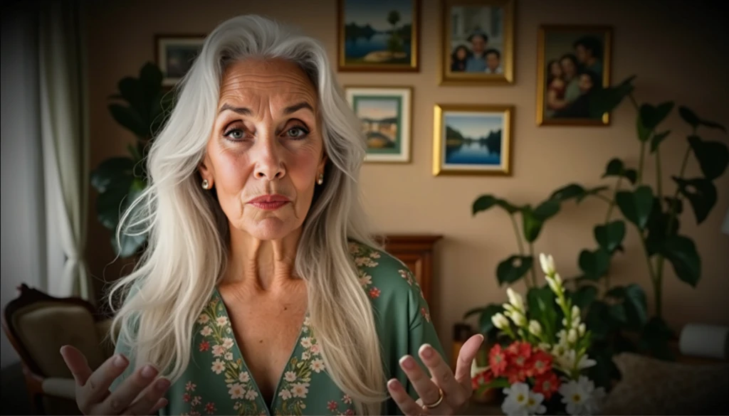 A beautiful youthful looking her hair graying but still very sexy gray haired Filipino woman wearing a wedding dress now a prisoner of a evil scientist the male evil scientist her hair graying her long hair now graying she has a curly hair hairstyles hairstyle and she is aging because the male evil scientist standing next to her is given her a injection that is aging her up she looks like she is in pain and she screaming in pain and she is in a lab tied up to a chair she is holding a photo of a younger version of herself 

