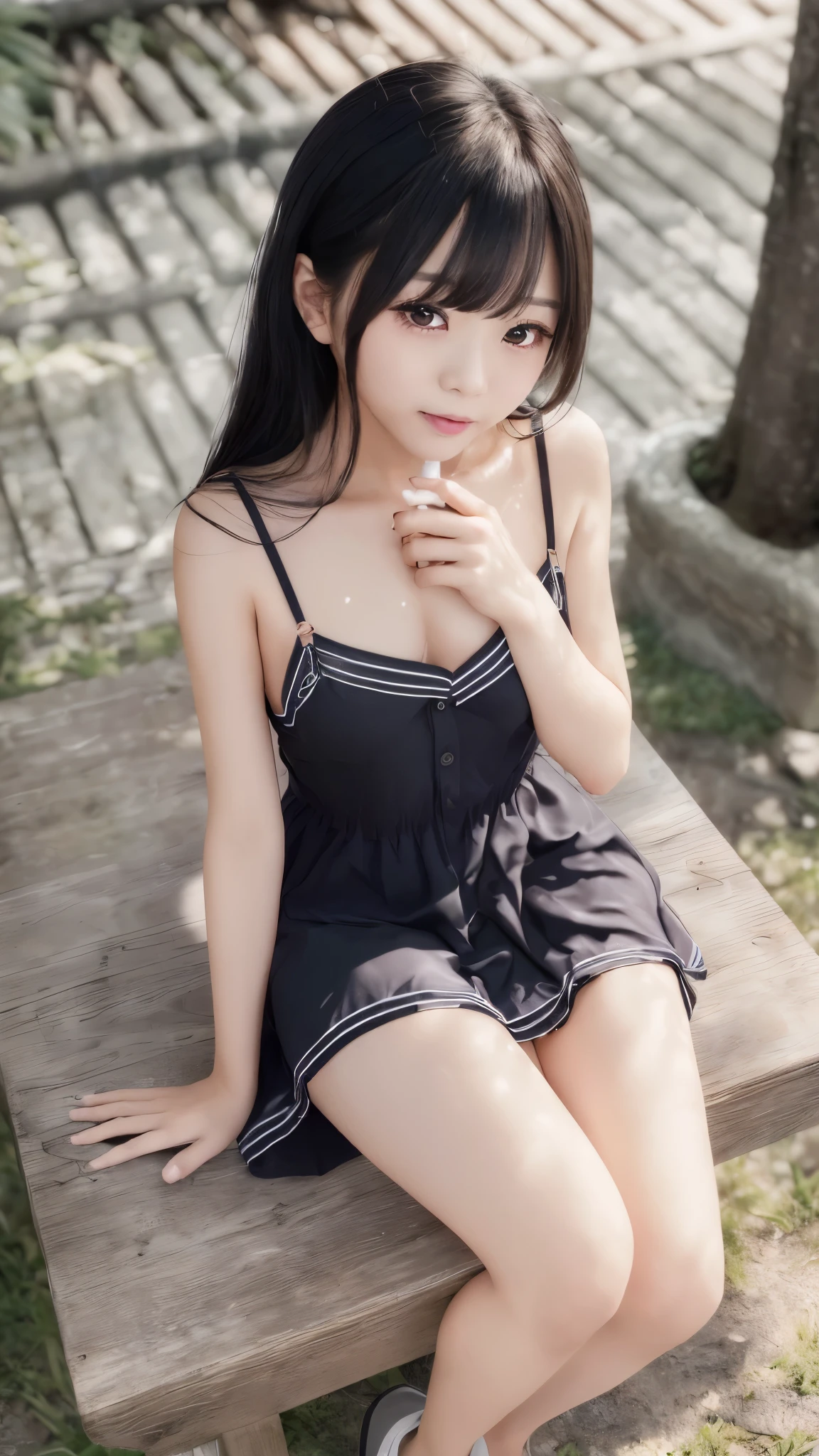 top quality、 natural depiction、 nothing 、 details、delicate、Very high degree of perfection 、 Beautiful Body Lines,Girls are middle school students 1Grade、 black hair、Cute girl's eyes、Best ratio、 小さなchest、 (((Satoko Hojo)))、shoes 、(I'm wearing a summer dress made of light fabric)、The weather is heavy rain、 (Underwear、transparent with panty line) 、( has a high degree of perfection ),.(stroking a girl 'chest:1.0)、( Japanese Middle-Aged Man 、hugging a girl sitting on a park bench:1.2)、(stroking a girl 'chest:1.0)、(Inserted inside a girl's body :1.2)、(( girl with a puzzled expression:1.2))、(perfect anatomy:1.2), (detailsな手:1.3, perfect right hand:1.2), (detailsな脚:1.3, thin thighs, beautiful feet)