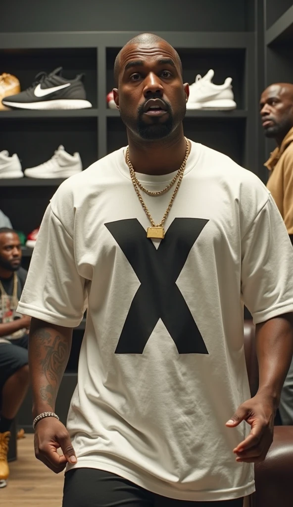 Three rap characters, one chubby in a cap,a black man in a hat and a white man in a hat