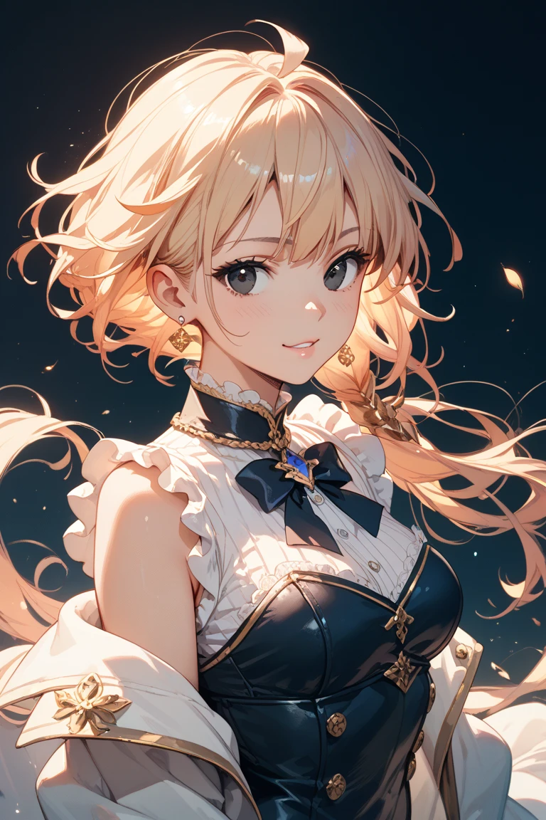 masutepiece, High resolution, 8K, anime woman, Delicate and detailed writing 、Detailed digital illustration、ponytail hair、Shiny hair、Flat Bangs、a very beautiful woman、Eyes are double, Large, Bust is B cup、High image quality, High quality、Detailed background、(((Wearing idol clothes)))、((Glittering live stage backdrop))、The inside of the eye shines like a diamond (grey eyes)、sand blonde hair、Gradient pupil、(((2 arms、4 fingers, 1 thumb)))、Detailed female face、Very beautiful and cute woman、、细致背景、masterpiece、Soft Focus , smile face, Bright gradient watercolor , Lens Flare , (((Glitter))) , Glow , Dreamy , (((Holding a glitter microphone in your hand)))、a miniskirt、Idol、yellow Ribbon、Very beautiful yellow rose hair accessories. Yellow and gold costume with white as the main color、((Straight at the angle of the front))、Glitter Cat Ear Headband、(((Take an idle pose)))