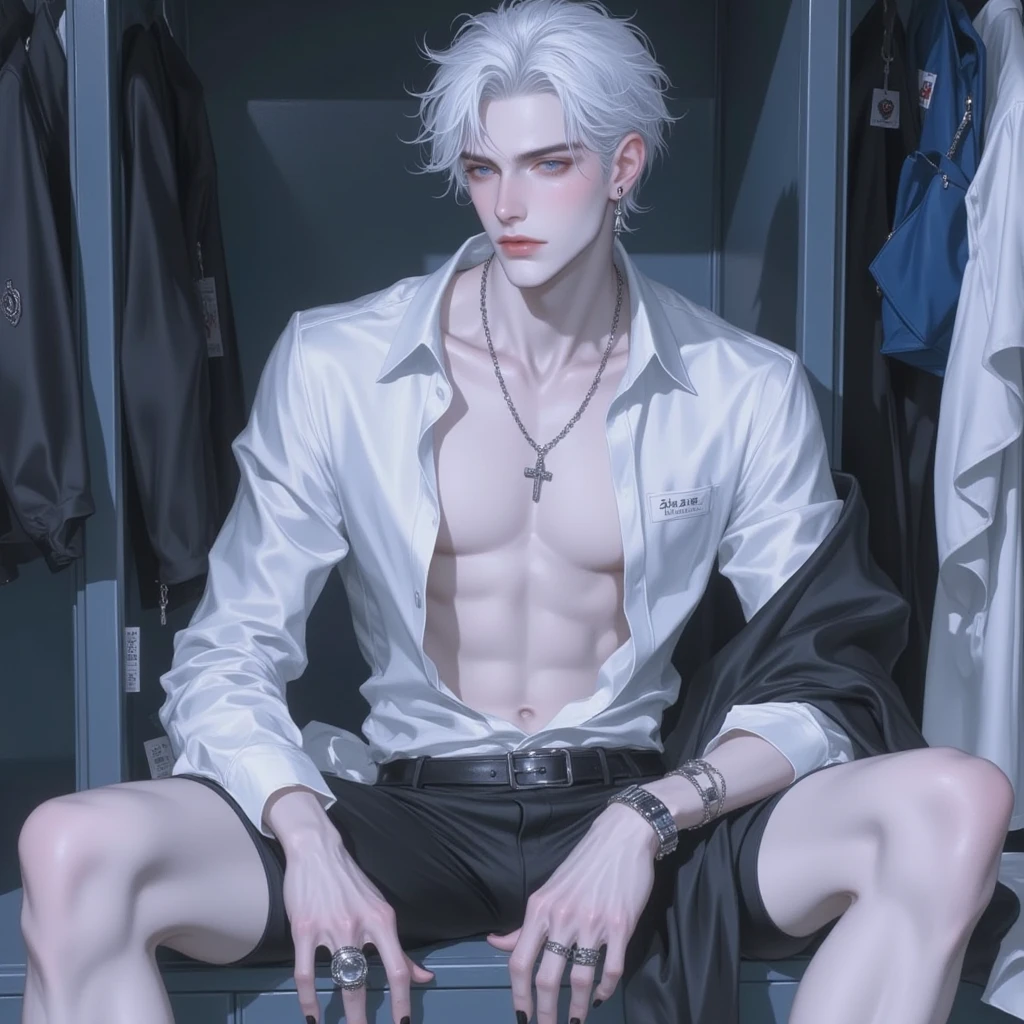 Beautiful Boys white hair pearl harness