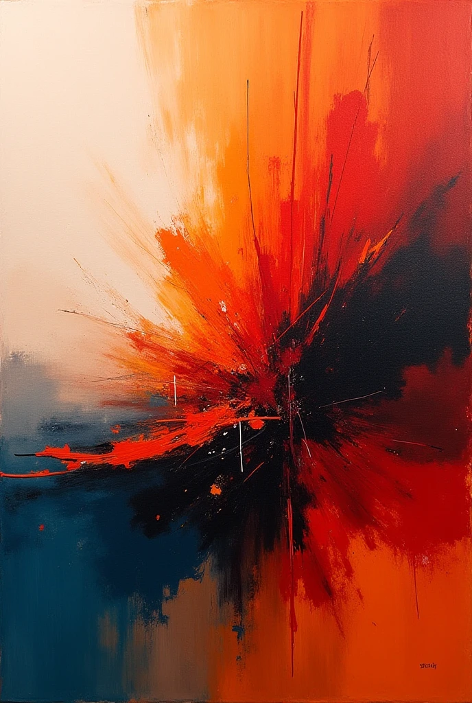 draw paint brush lines of dark red and dark orange and dark blue and brown