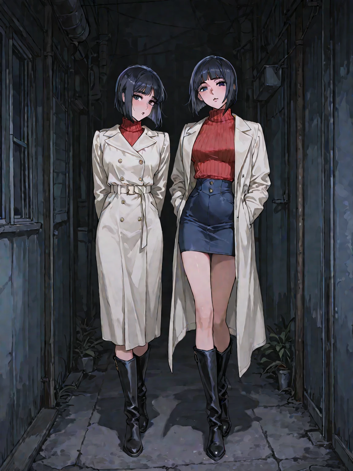 Kitagawa Uyudo house style, anime visual of a young woman,Focus on the face Delicate and beautiful face High ponytail,城市,Outdoors,Stand up,long leges,Mature woman,Big breasts wife,Married Woman,Mature woman,office  lady,(Masterpiece), (Best quality), (Ultra detailed),(Disheveled hair),huge tit,Stiletto heels,Slender and tall,Exquisite details,The feet are delicate,Bright colors