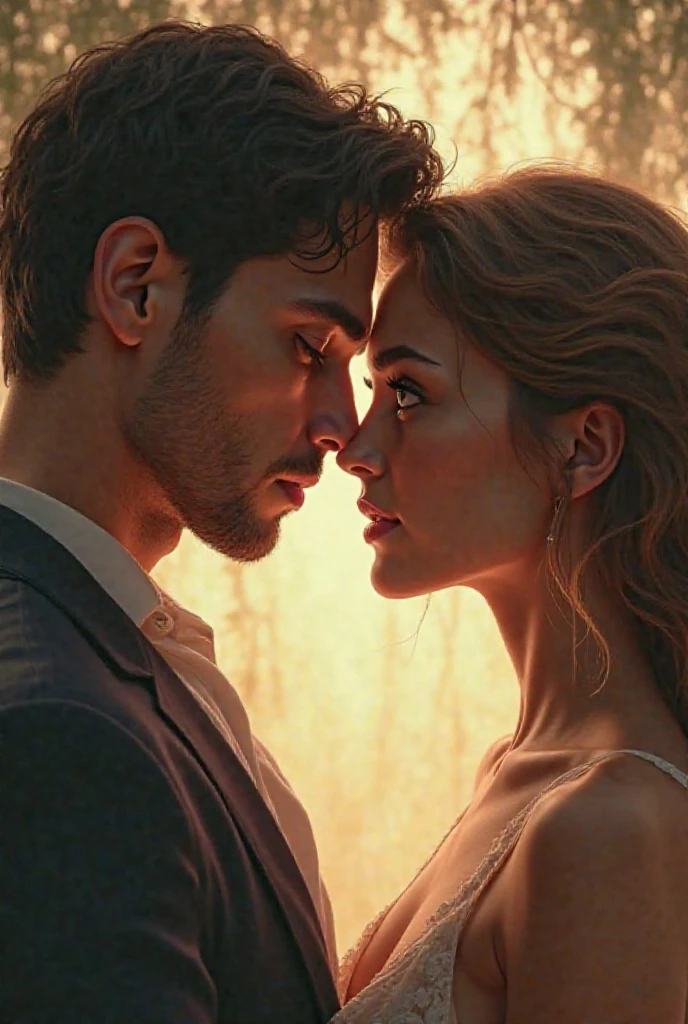 Couple close-up，romantic movie shots，(movie lighting:1.5),romantic movie scene，romantic movie special effects，romantic movie atmosphere，romantic movie effect，romantic movie shots，romantic movie scene，romantic movie special effects，romantic atmosphere，romantic effect