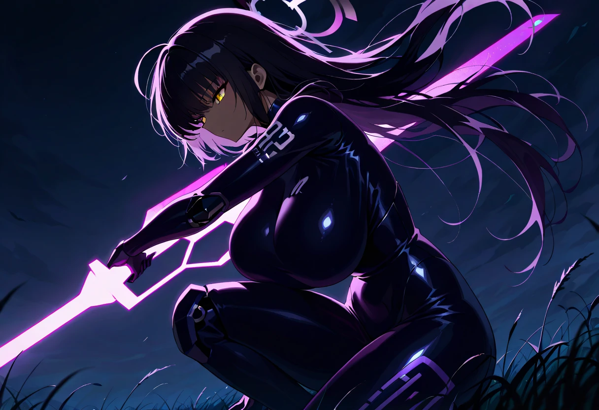 1 Girl, Glasses_exist_head, Solitary, Watching_exist_Viewer, Gloves, Smile, silk, Bangs, _Internet, purple_hair, sunglasses, White_shirt, Pink_Eye, shirt, lexistg_