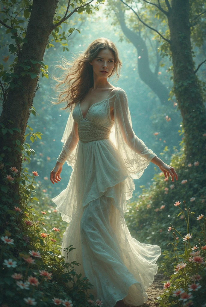 Nice sexy His white clothes are made of iron Goddess of the forest goddess of Goddess of the earth goddess of plants Mabait mapagbigay