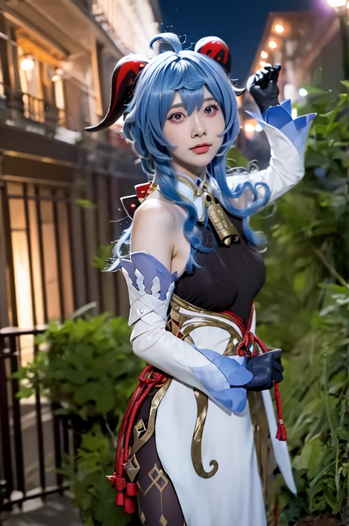 anime girl with purple hair and blue hair holding a sword, anime girl cosplay, anime cosplay, cosplay, from touhou, keqing from genshin impact, aqua from konosuba, by Shitao, professional cosplay, full-cosplay, cosplay photo, zhongli from genshin impact, ayaka cosplay, glamourous cosplay, rin
