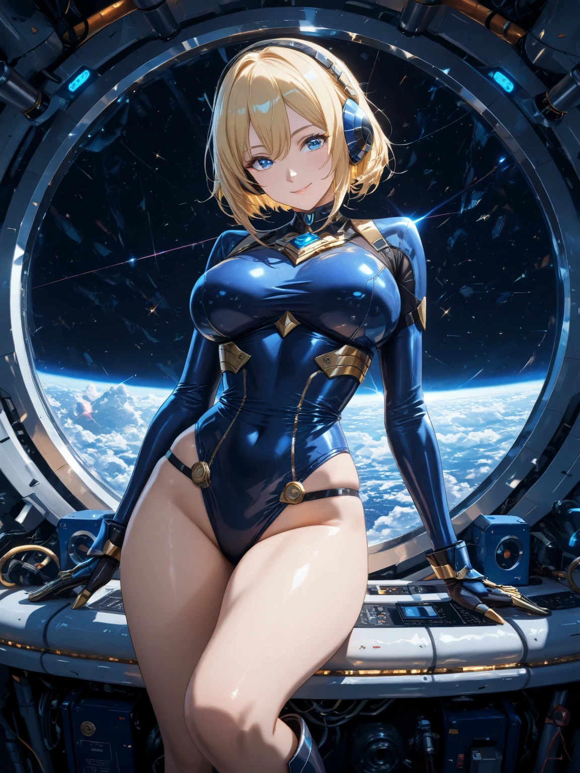 1girl, mature woman wearing black dress ,face perfect, Woman, big boobies ,face detailed, hairty armpits, sample armpits, pubic-hair, pelos nas axilas hairty armpits axiludas,legs spread open, elf, yellow hair,angry,lips red, white socks, standing, ultra large saggy breasts, massive cleavage exposed, A giant spacecraft navigating interstellar space, Sophisticated design, huge geometric figures stacked in layers,standing, white skin, blue eyeballs, blonde hair, touching her lips,