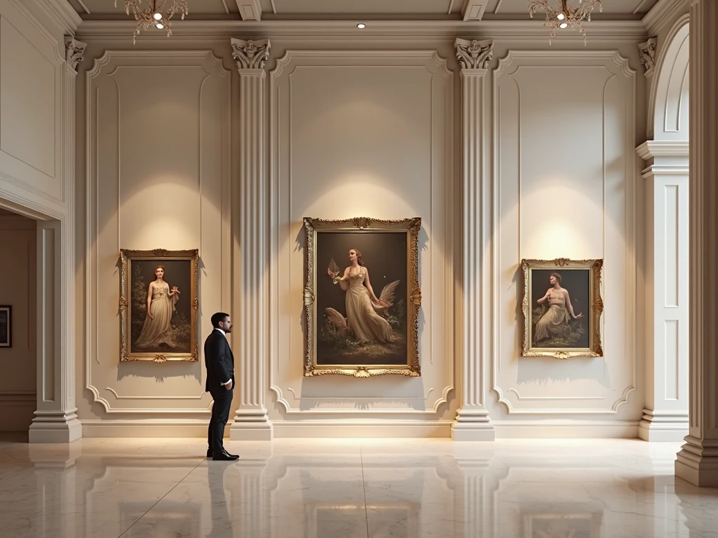 Lily James (blonde) standing naked in front of a crowded (male) art class, all eyes on her, men and women students, (hands behind head), arms up, shy, embarrassed, face blushing, full body shot, perfect legs, (((wide open stance)))