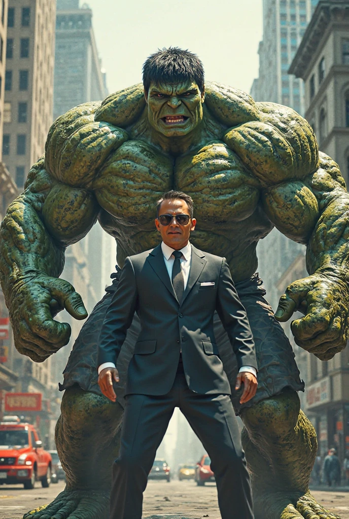 I want a specific image of the singer till Lindemann with the Marvel Hulk character
