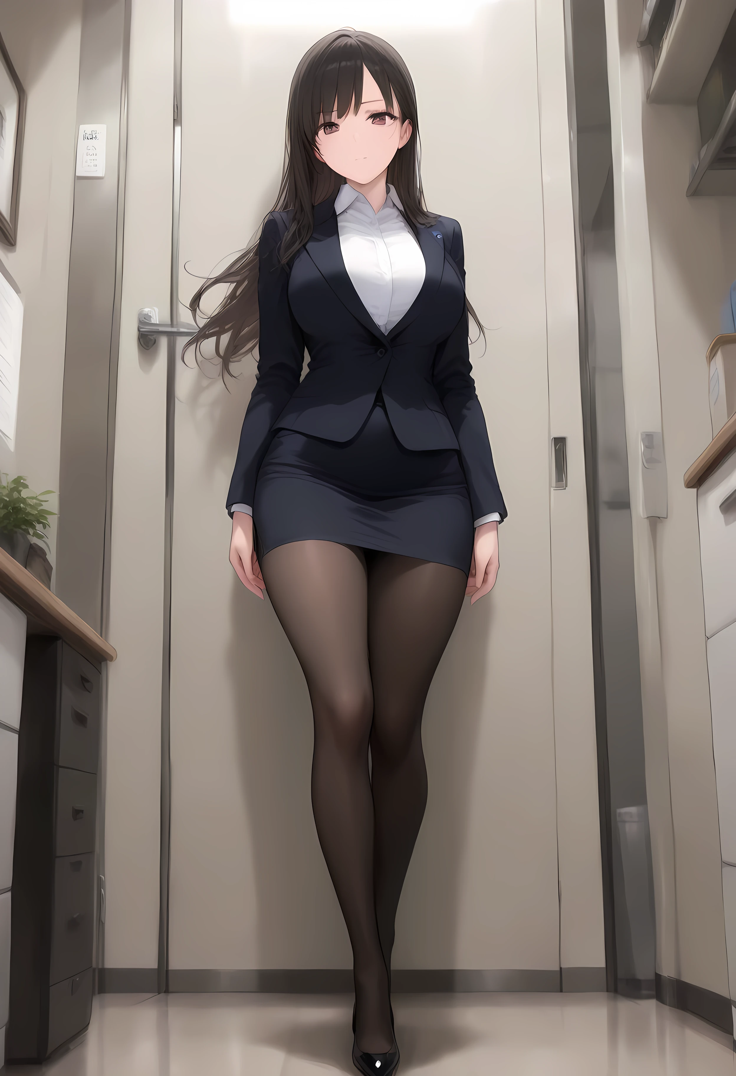 1 girl, Alone, full body shot,
masterpiece, best quality, great quality, very beautiful,  office suit,  mini tight skirt, high resolution, latest