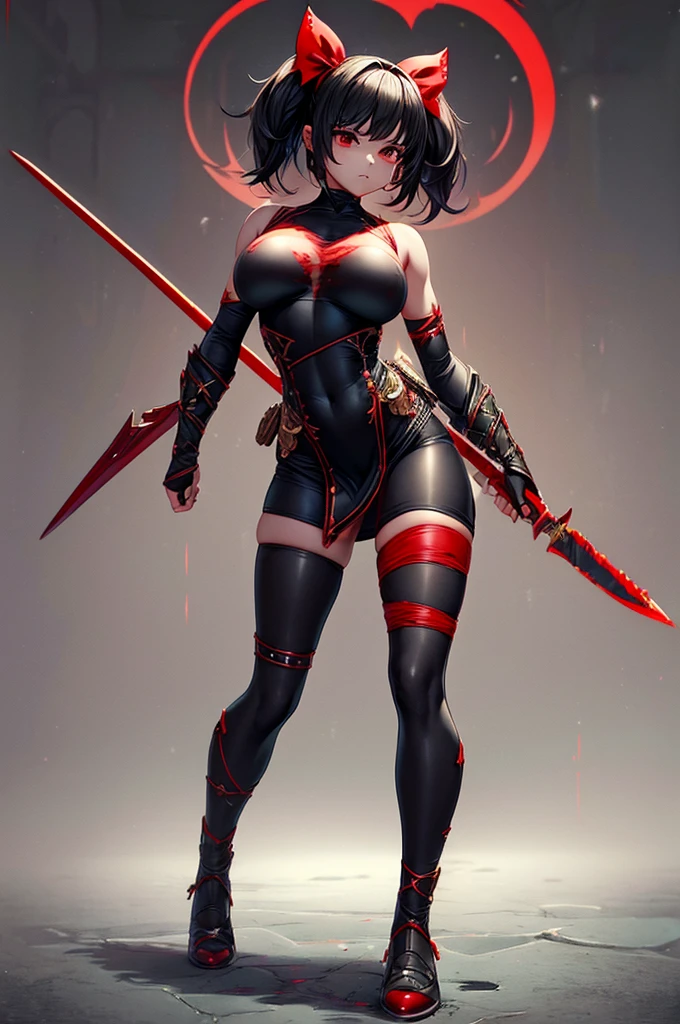 ((1Princess Peach/cybernetic suit/Ninja/huge breasts/Mohawk hair/full body tattoos/Katana/is bathed in blood on her clothes and body/clothing/body/running very fast in a macabre temple with an extremely heavy rain, looked at the viewer with a smile, and showing her sword,)) Unreal Engine 5, Anime Style, Masterpiece, Max Resolution/Sharpness/Quality/Detail.