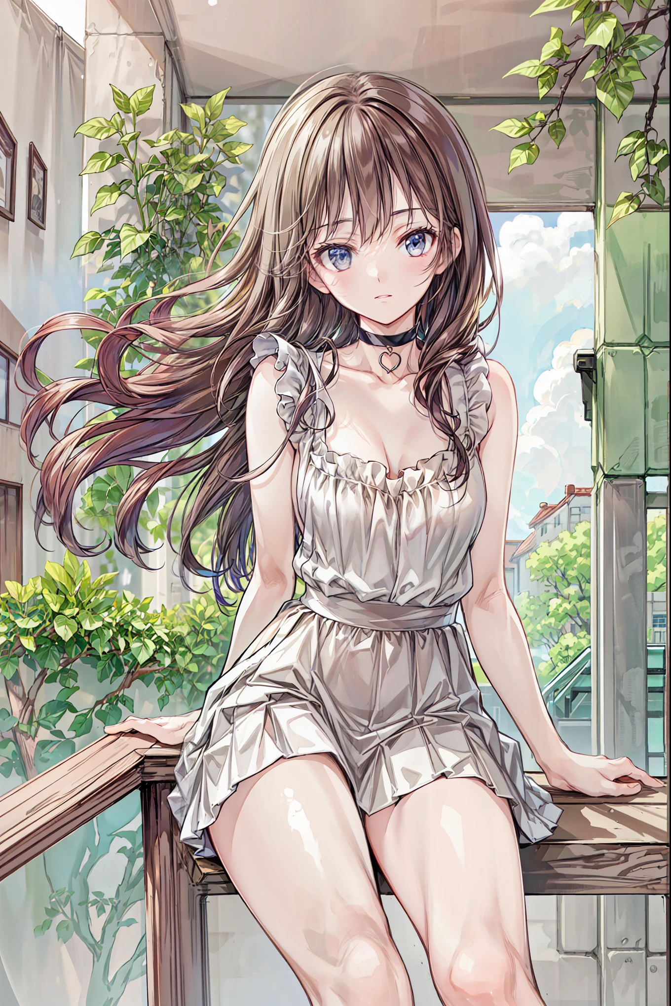 a girl named Orsolya, whose name means "and do it", It is a figure of sweetness and tenderness. With light brown hair that falls in soft waves and bright green eyes full of curiosity and affection., His face radiates a comforting warmth.. Her fair skin and soft tone highlight her natural charm.. Prefers to dress in comfortable but flirty clothes, soft colors and details that reflect your friendly personality. With a contagious smile and tender gestures, Orsolya is someone who is always ready to offer a comforting hug and a listening ear.