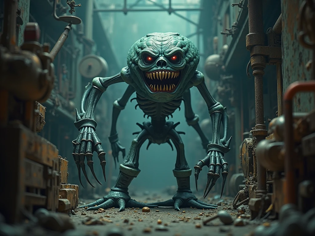 Envision an artwork where everyday objects come to life as monstrous creatures. Take the Remote control and reimagine it as a creature with unique features, characteristics, and a touch of the unexpected. The design should be detailed, with elements that hint at the original object while adding a monstrous twist. Embrace the quirks and peculiarities of the object, and let your creativity run wild in this transformation. The style should be distinctive, capturing the essence of the object-turned-monster in a playful yet intriguing manner.