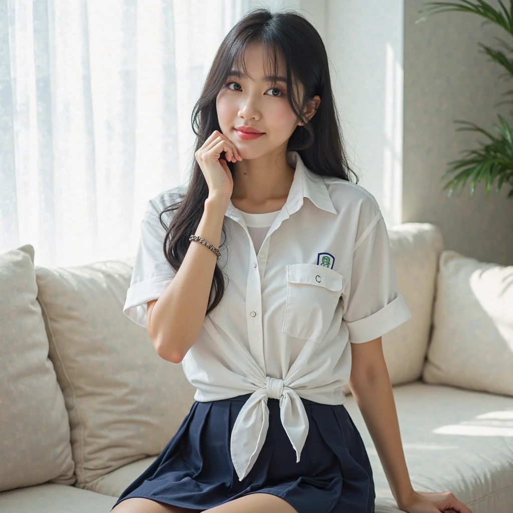 2 girls in the piano room, Navy blue short-sleeved shirt,Navy Long Trackpant,Blue sweatpants, Sweatpants,25 year old girl, In bed., Sleeping seductively, lesbian, sexy, Sexual arousal, Gym Wear