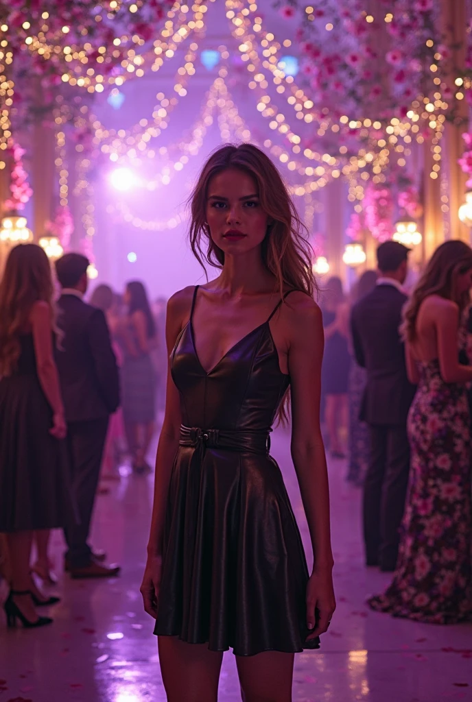 Create a short dress, but not so short. classic, but modern for a teenager to wear to a party. I&#39;m not largo, but not fair. A black dress that shapes the body. That covers the shoulders and upper arm 