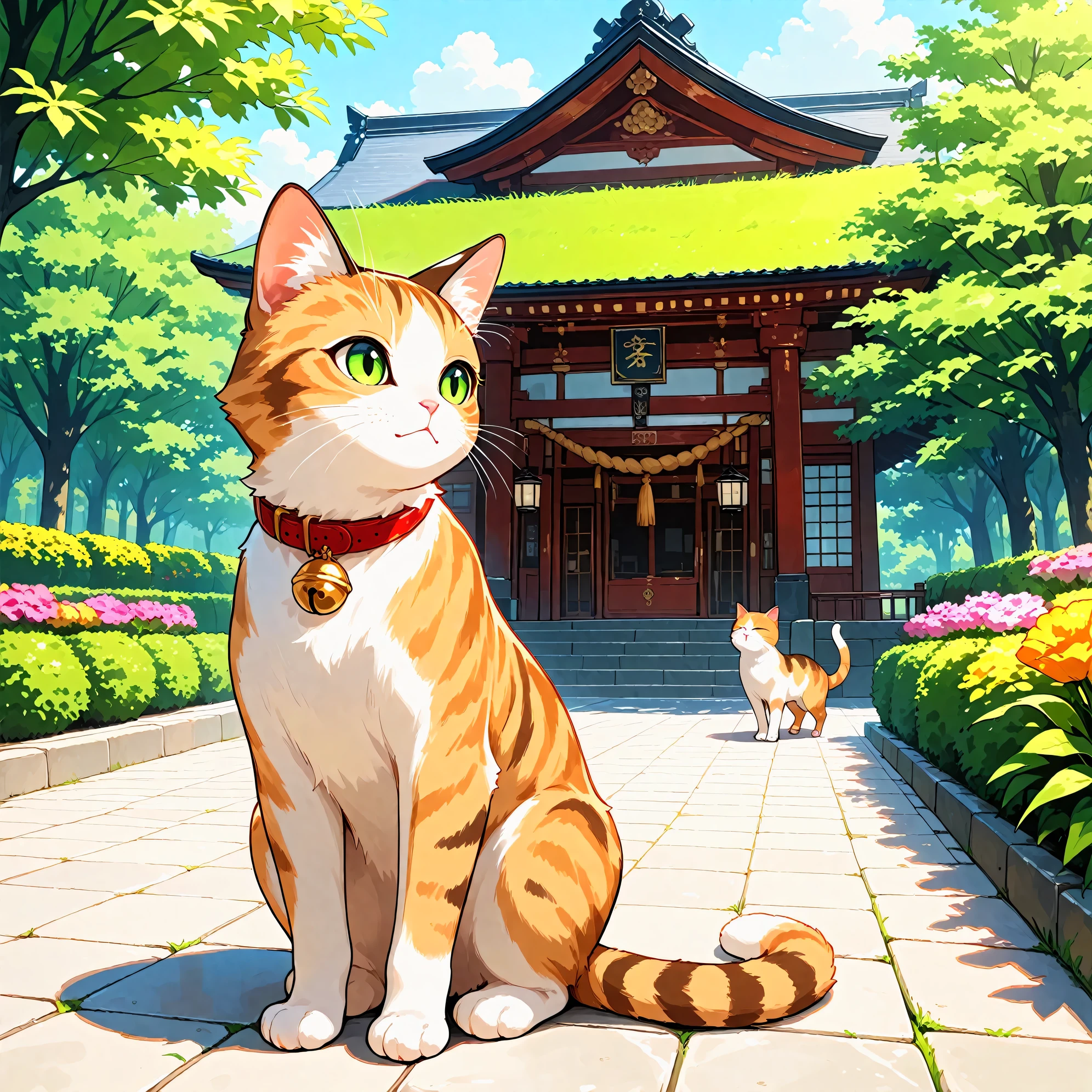 (masterpiece), (best quality), (ultra-detailed), Accompanied by a cat, (cute cat), outdoors, cat world, absurderes, Hi-Res, ultra-detailed, BREAK, Expressive lettering, Elegant décor, Design images featuring beautiful calligraphy with craftsmanship and skill, cat of a day,