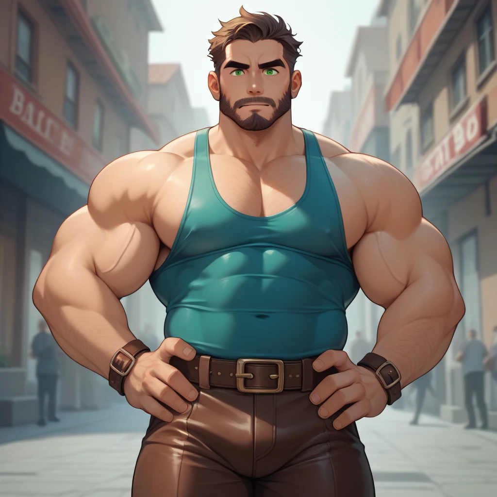 male, man, black short hair, brown eyes, no facial hair, short hair, muscle, chest muscles, big chest muscles, massive chest muscles, round chest muscles, breast, , big deal