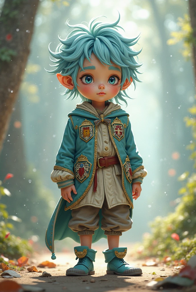A prince who is a boy with gray hair and black streaks who is in Wonderland