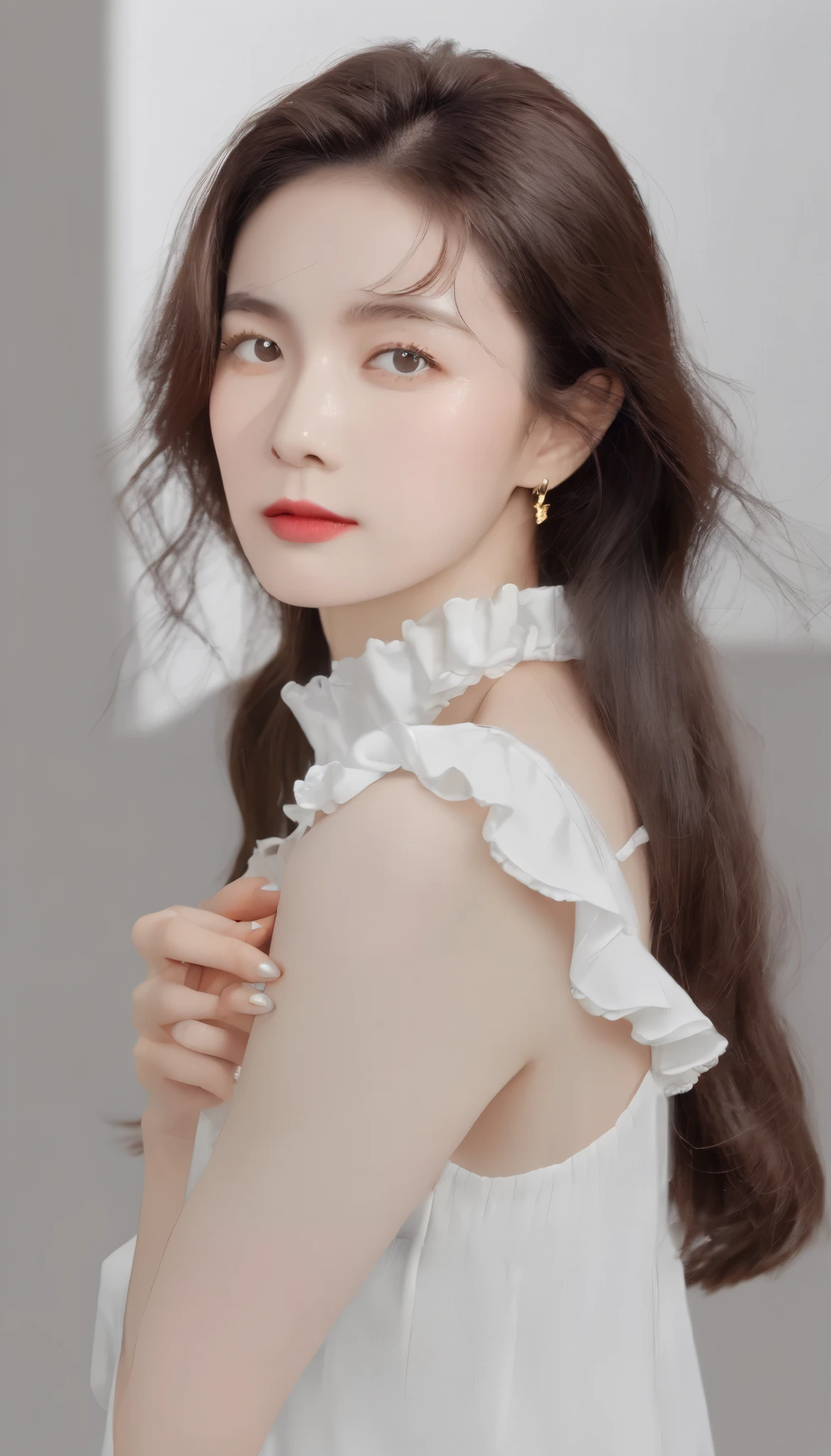 jewelry, solo, earrings, necklace, brunette hair, smile, single bun, (formal:1.6), reality, bun, bracelet, grin, ulzzang-6500v1.1, (original: 1.2), (reality: 1.3) , beautiful girl with beautiful details, extremely detailed eyes and face, eyes with beautiful details, ridiculous, incredibly ridiculous, huge file size, ultra detail, high resolution, super detailed, best quality, masterpiece, Illustrations, super detailed and beautiful, super detailed, CG, unity, 8k wallpaper, amazing, fine details, masterpiece, top quality, official art, extremely detailed CG Unity 8k wallpaper, cinematic lights, (perfect shiny skin:0.6), slender and smooth lines, (floating), (small breasts: 1), earrings, in a beautiful garden, panorama