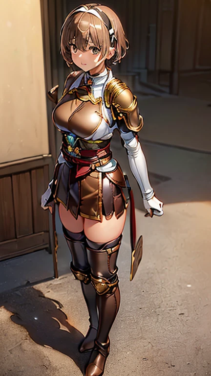 Very beautiful woman、Slender women、(Detailed face)、Realistic Skin、((Holy Knight)), ((Gold and navy platinum armor))、((((Extremely detailed and intricately decorated armor:1.1))))、((Delicate photo)),{{{{{Song Joo A:1.9}}}}}, RAW Photo Details:1.25), (Highest quality:1.6), (Ultra-high resolution:1.5), (Realistic:1.75), 8k resolution, Canon EOS R5, 50mm, Absurd, Very detailed,Cinema Lighting,((Fightfield))、((Fight))、(((White lace tiny mini skirt)))、Polka dot panties,High leg panties:1.2,Thigh-high socks、Shingard、((Black Hair)), {Floating Hair} ,short hair, bob cut, one length,Cape、(((Has a huge weapon)))、(In combat)、The wind is blowing、((Symmetrical armor))、(((Lead a large group of knights:1.2)))、banner、(((Battle Scenes)))、((Browsing Caution:1.2))、(((I can see her panties:1.4)))、、((The hem of a skirt fluttering in the wind:1.4)),In a park with a fountain:1.9,