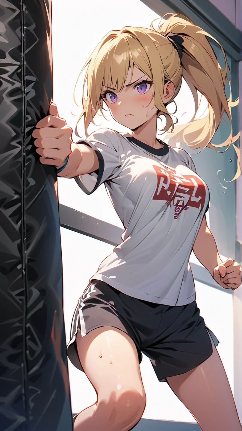 At the gym、exercise、Fitness、spats、training、Nipples、Girl、Girl、Short、Younger、Lower school year、Baby Face、Both eyes open、flat chest、refreshing、fine、Innocence、smile、Dynamic Angle、Sweat、sports、Equipment、Wearing clothes、Dynamic Pose、There are a few people behind
