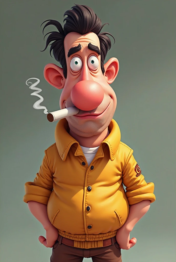 Sausage with thin legs and arms and caricature, smoking a cigar, 8K, UHD, ultra realistic --auto --s2