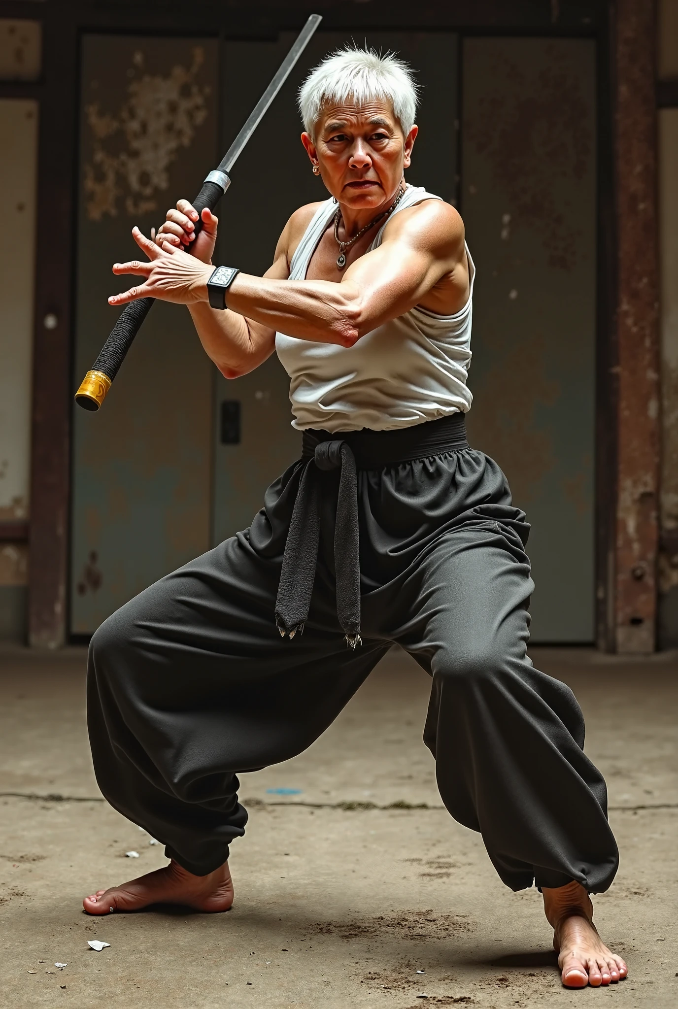 1 male,bald head,full body ,fight, Shaolin Temple,(detailed pupils:1.1),best quality, masterpiece, 4K,photo \(medium\), Martial arts movements,sunny day, <lora:jichunhua:0.8>