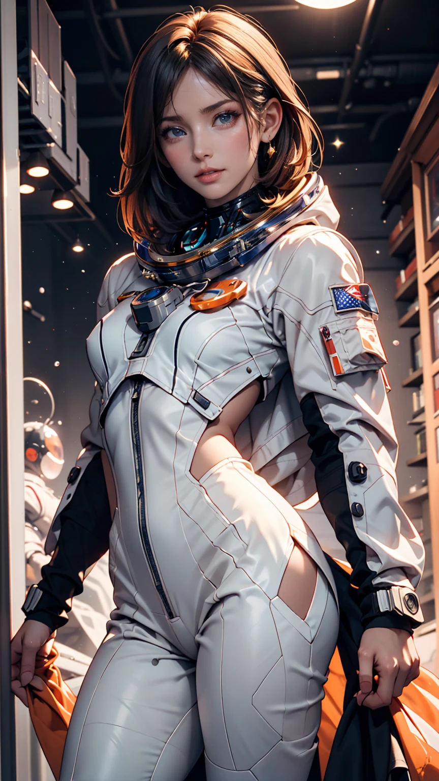 Woman body definition thick thigh cyberneticsBody parts, short underwear, space astronaut