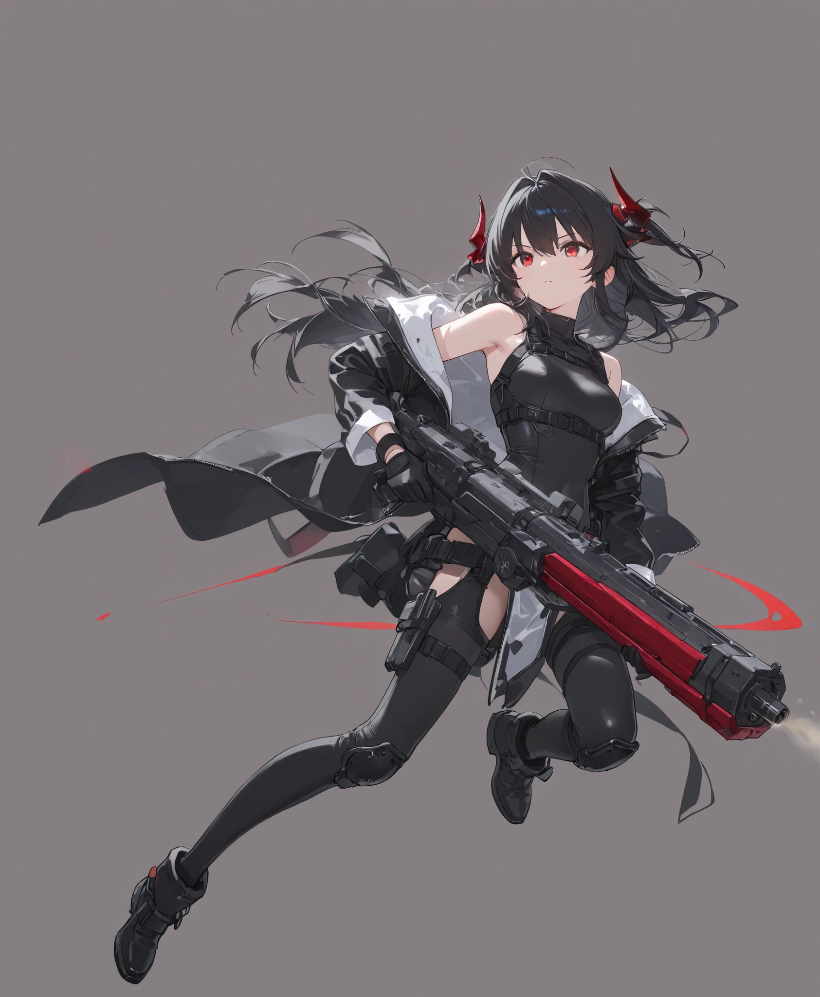 ((best quality)), ((masterpiece)), (detailed), blank white background, plain background, white background, red and white clothing, Bloodborne aesthetic,  occult aesthetic, occult, occult paraphernalia, detailed and intricate steampunk and detailed gothic, NSFW, Very dramatic and cinematic lighting, cosmic horror, grim-dark, side-lighting, perfect face, NSFW, Fluttering lace flared  dress with frilly petticoats, pleated petticoats, petticoats, complex lace boots, side-lighting, gothic aesthetic, wielding mighty mechanical melee weapons, mechanical components, carbine, NSFW, beautiful small breasts, small breasts, full body, whole body, body, plain background, white background, blank background, no background, white background NSFW, full body, whole body, head-to-toe dynamic poses NSFW