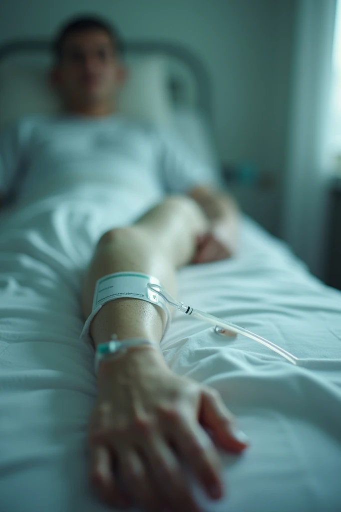Taking intravenous serum
