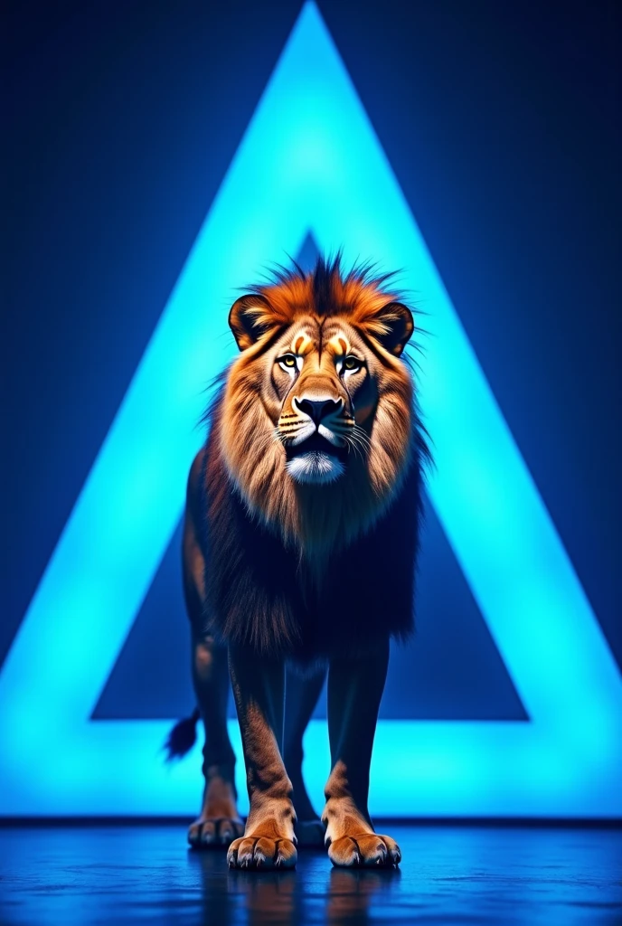 Black silhouette of realistic lion looking sideways in neon circle Add name manhattan city sushi