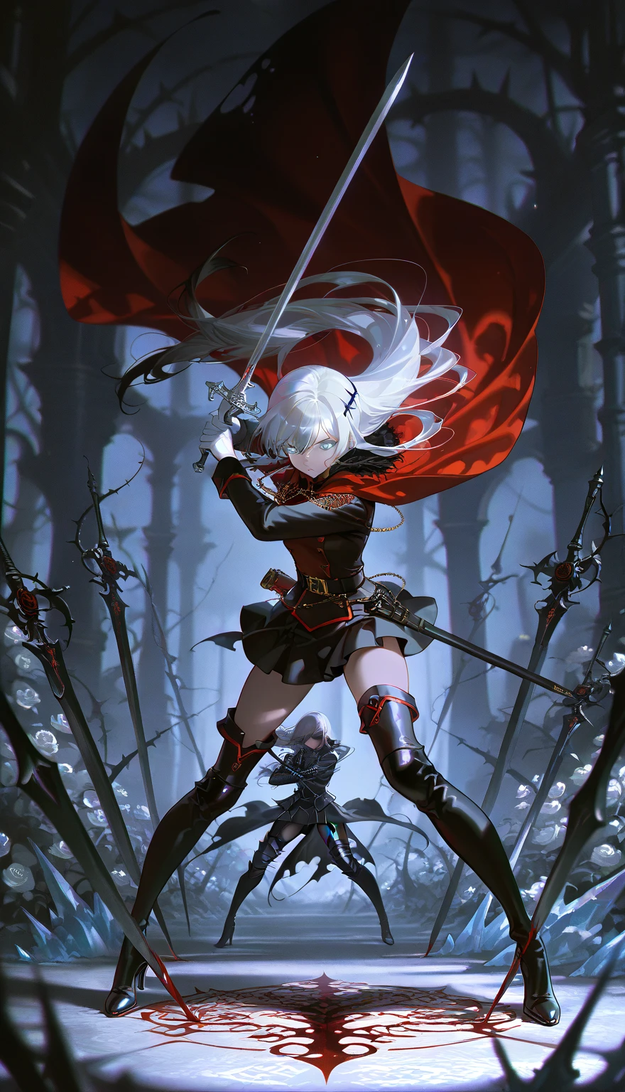 Anime Girl with Sword and Armor in a city setting, 2B, 2 B, 2B Nier Automata, Nier : Automata inspired, Nier: Automata inspired, Nier, Nier 2 B, Film Still of 2B Nier Automata, Nier Automata, Badass Anime 8 K, 2B From Nier Automata, 2 B From Nier Automata, replace the background with an old Japanese village,  change the dash of the image to realistic painting style