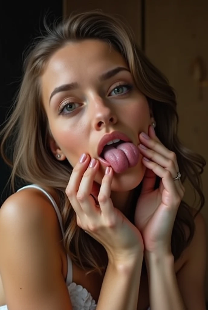 Princess peach on a bed with a big penis in her mouth
