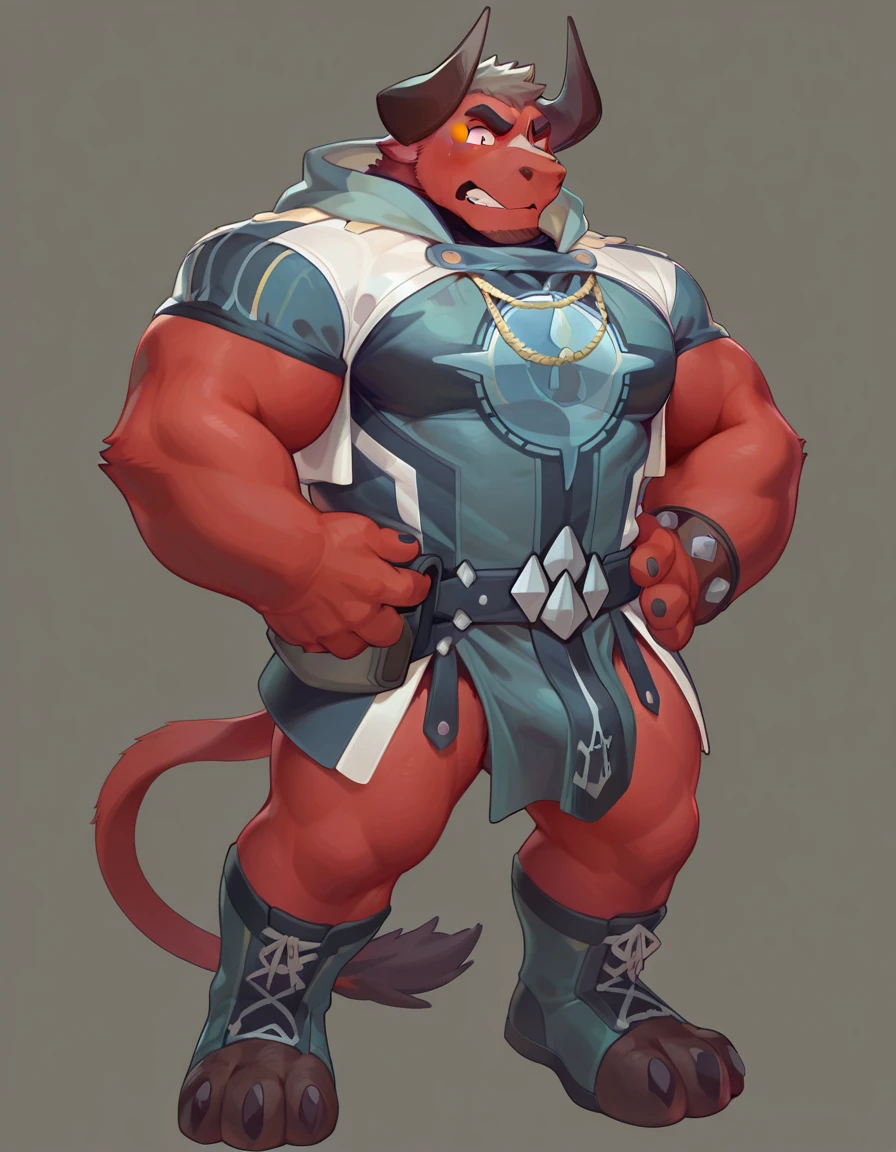 a Kalleran Jedi OC character,femboy,skinny,devil,maleficient,anthropomorphic,fur,androgynous,male focus,flat chest,red skin,a sexy physique,inspired by the style of Stargate, masterfully rendered with exceptional details and shining,light colors,Vanguard background and normal lighting.