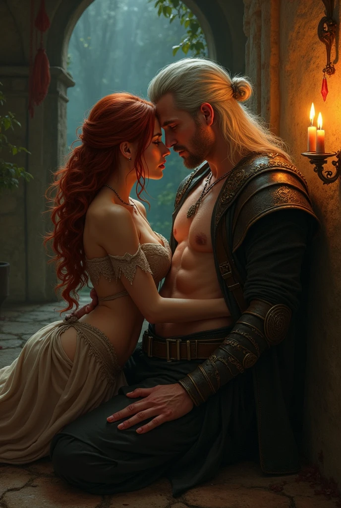 GOT, One old man knight Tywin Lannister and one young Princess human race, age gap, age difference, giant tall size, old man 70, long beard white, armor knight, face smile, hairy body, naked, big long penis erect, cumming, he carries his girlfriend strongly with both hands, kissing mouths loves, ass fuck positions, sexy young girl 18, size tiny and skinny, a little pregnant, hairstyle pink, face embarrassing blushed, in comfort sitting position for sex, one old man, one young girl, naked, nsfw, on forest.