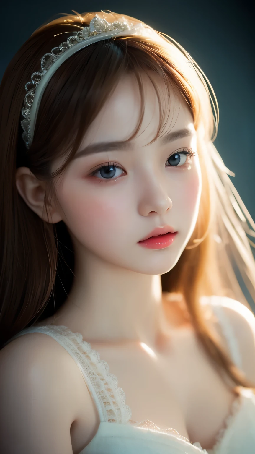 finest image, portrait, detailed and delicate depiction, A very cute and beautiful doll-like woman, professional lighting