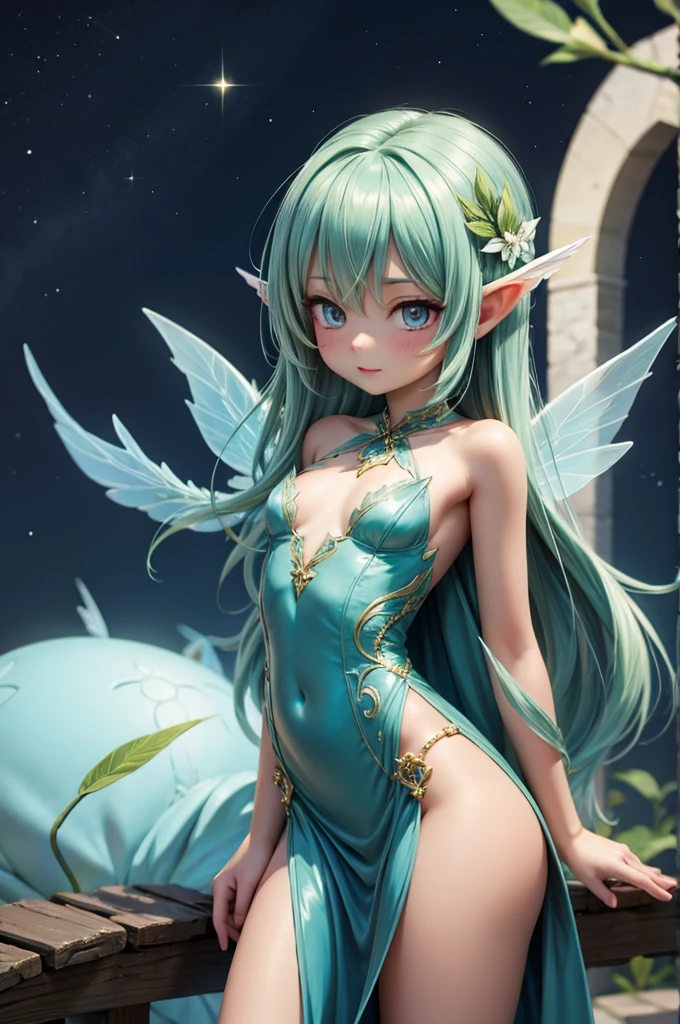 Absurd、4K、Full HD、masterpiece、Highest quality、Super detailed、beautiful、Extremely detailed、Fairy Girl、、happiness、Lean on、In the woods、Photorealistic、Hyper-realistic photography、3D Rendering、 3D Model、Concept Art、Main artwork、Medium Shot、dappled sunlight、Dramatic lighting、beautiful顔の描写 ,(Exquisite costume details: 1.3),Mysterious Forest,Magical light particles,10 years old,, (Natural skin texture:1.2), (Hyperrealism:1.2),Fairy Wings,Relaxing by the spring