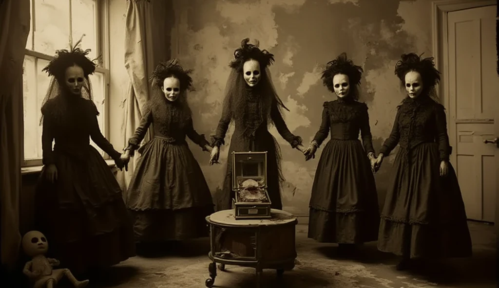 Haunted graveyard,Sinister shadows,Creepy abandoned house,Malevolent spirits,Bloodcurdling screams,Cursed dolls,Terrifying clowns,Macabre rituals,Grave robbers,Chilling whispers,Possessed mirrors,Haunted paintings,Creaking floorboards,Mysterious disappearances,Forbidden rituals