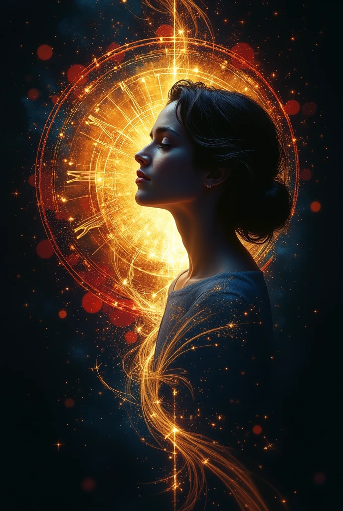 A digital portrait of a beautiful woman with long dark hair, wearing an white t-shirt made entirely of intricate mandelbrot fractals facing the camera and looking at each other hard lighting from feet by WLOP, highly detailed, 4K UHD image,
 <lora:JillNSFW:0.6>