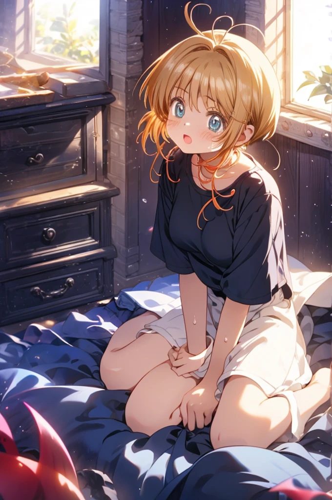 irohaisshiki, iroha isshiki, long hair, brown hair, smile,blush ,girl sleeping with both eyes closed,smile,Bedroom, Moonlight shines through the gap in the curtains,Opening the curtains,,T-shirt,dark underwear,sleeping in bed,night,sleep with your head on the pillow,Sleeping lying on your back in bed,dark room,night, break indoors, Bedroom, break (masterpiece:1.2), highest quality, High resolution, unity 8k wallpaper, (shape:0.8), highly detailed face, perfect lighting, Very detailed CG, (perfect hands, perfect anatomy),