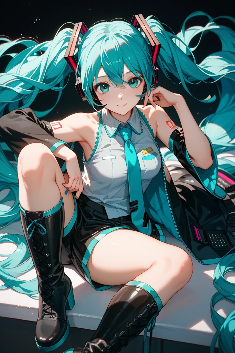 morning、miku hatsune、miku hatsune、Green hair、Blunt bangs、Photorealsitic, hight resolution, 1 rapariga, Korea person,Flame from the eyes、🔥Kungfu、kick、