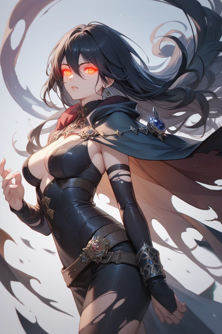 famous vampire queen, small breast, battle skirt, (royal cape:1.1), black and purple color, perfect color ratio, sexy and devil aura, original character, masterpieces, seducing purple pupil, (multi color high pony tail 1:1.2), walking under blood moon, purple gem accessories, golden belt, golden necklace, windy and evil effect, soft moon light focus, corruption, extremely delicate and beautiful eyes, messy bang, unique crown, fang, corruption tattoo, pale, embrassing face, 16k, skull around, gorgeous, wet body detailed