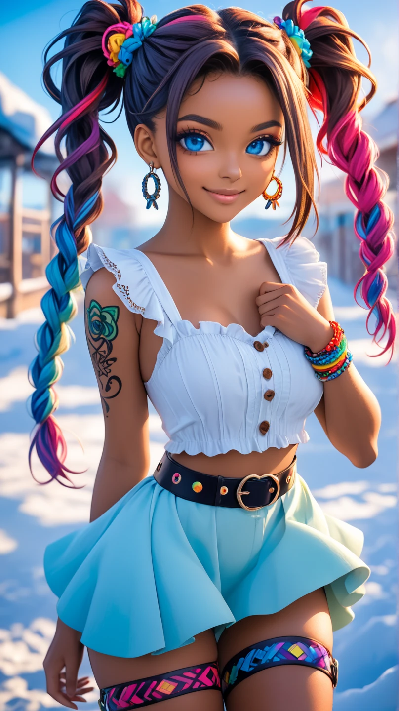 ((mejor calidad)), ((Obra maestra)), (detallado), cara perfecta Obra maestra, mejor calidad, 1 chica, solo, manos /(Hombre de motosierra/), top corto, cabello rojo, trenza, golpes, gargantilla, (Pintada:1.5), salpicadura de pintura, arms behind the back, contra la pared, mirando al espectador, brazalete, small skirt, Falda negra, nod, grave, ojos amarillos, 