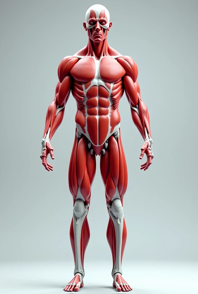 A cover for an anatomical weight training guide e-book without text, with few colors and showing the muscles.